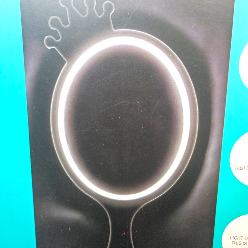 Crown Design LED Hand Mirror - Black